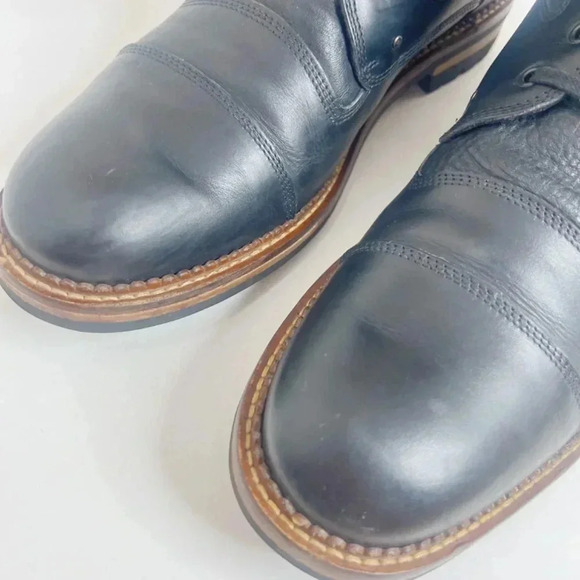 Bruno Magli Palatino Men's Black Pebbled Leather Combat Boots Size 12 - Picture 10 of 11